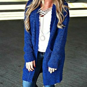 Shining Royal Blue Cardigan
